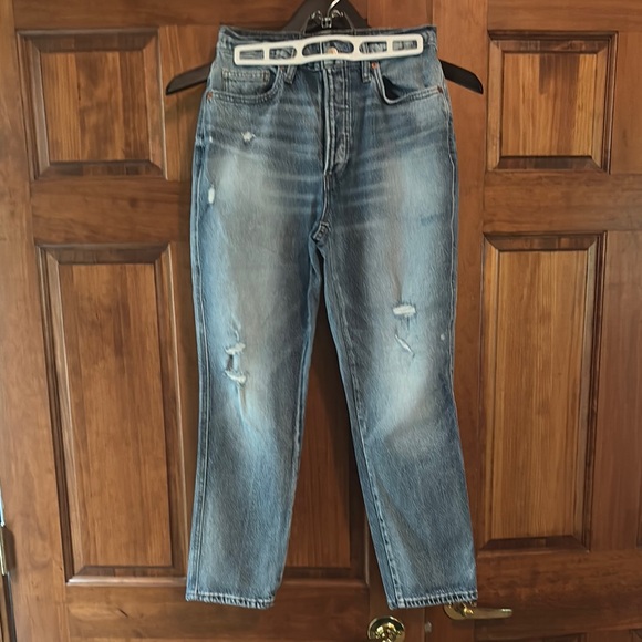 Lucky Brand Denim - Lucky Brand Straight Leg Blue Jeans with Modern Distressing